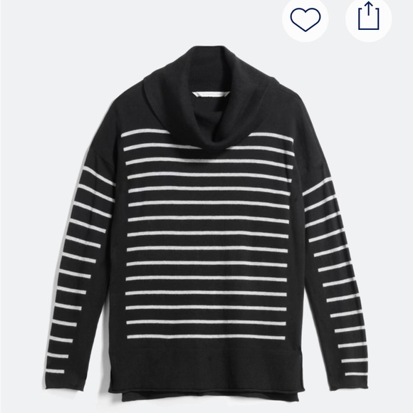 Market & Spruce Sweaters - MARKET & SPRUCE cowl neck sweater size S black and grey striped cotton blend